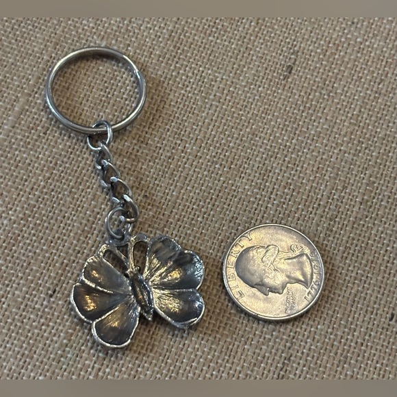 Enameled Yellow Butterfly Keychain - Picture 2 of 2